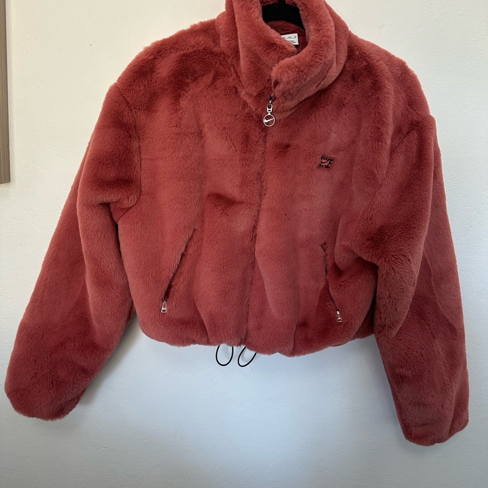 Nike Women's Teddy Jacket in Deep Rust